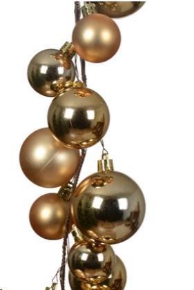 GHIRLANDA NATALE PALLINE PLASTICA CM Ø10 H180 LIGHT GOLD