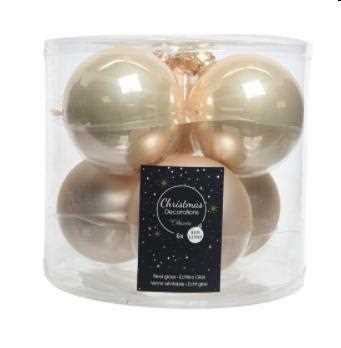 CONFEZIONE 6 PALLINE NATALE VETRO DIA8CM PEARL