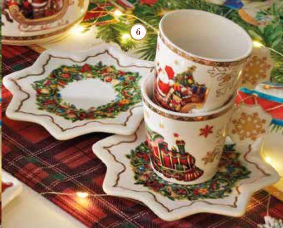 SET 2 TAZZINE CAFFE' CHRISTMAS NEW BONE CHINA