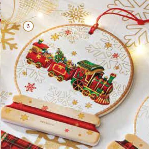 DECORAZIONE CHRISTMAS TRENINO CERAMICA E SUGHERO CM.17,5X20