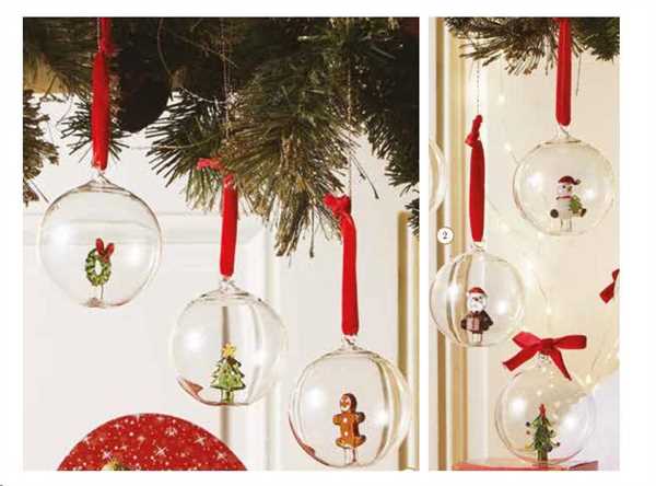 SFERA CHRISTMAS VETRO DECORI ASSORTITI INTERNI