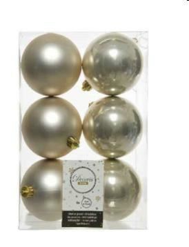 CONFEZIONE 6 PALLINE DI NATALE PLASTICA DIA8CM PEARL