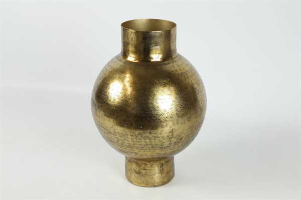 VASO ASSANA M ALLUMINIO CM.28X28X40H ORO ANTICATO