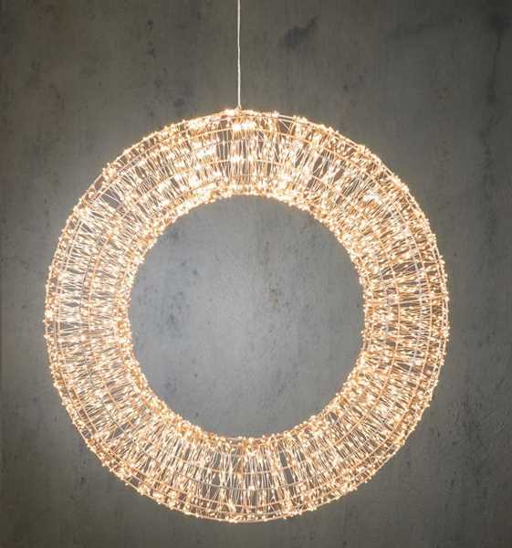 CORONA DI LED BIAN/CALDO CON F/SILVER 4000LED - DM60CM