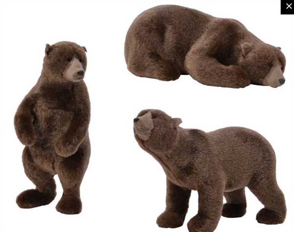 ORSO IN PLASTICA PELOSO CM.15X13X26H MARRONE