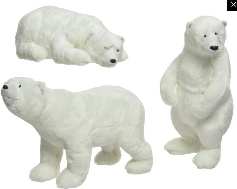 ORSO POLARE PLASTICA CM.13/15X26H BIANCO 3 MOD.ASSORTITI