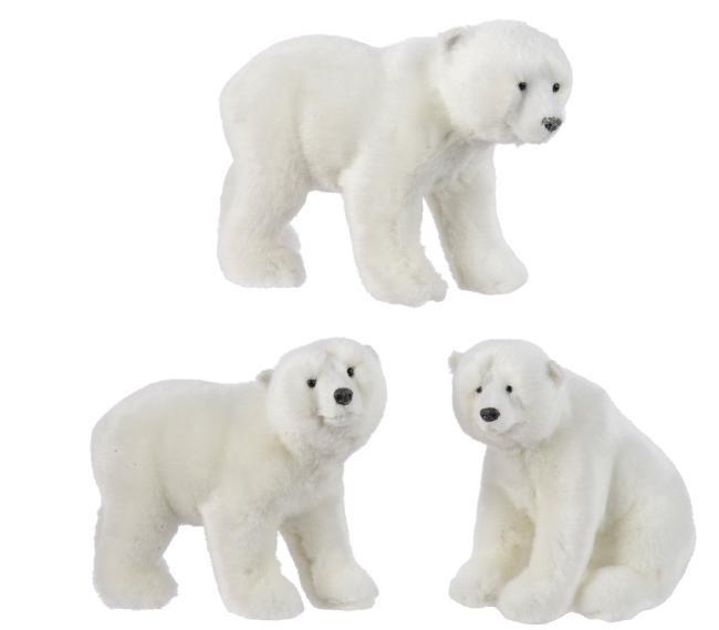 ORSO POLARE PLASTICA PELOSO CM.14/10X16H BIANCO 3 MOD.ASS.