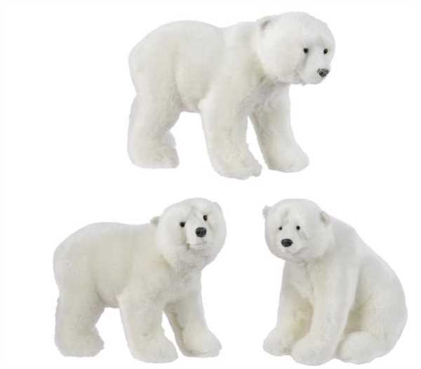 ORSO POLARE PLASTICA PELOSO CM.14/10X16H BIANCO 3 MOD.ASS.