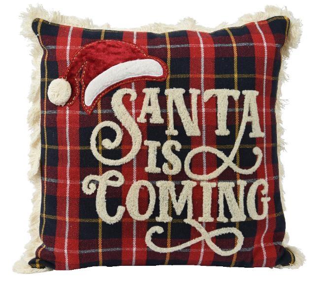 CUSCINO SANTA IS COMING SCOZZESE CM.45X45X10H