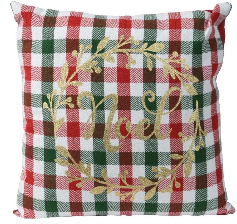 CUSCINO NOEL QUADRATO ROSSO/VERDE/BIANCO CM.45X45X10H