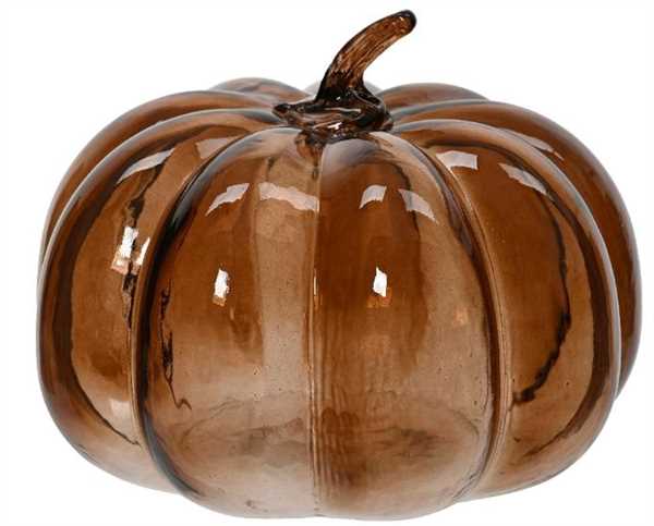 ZUCCA IN VETRO TRASPARENTE MARRONE CM.D21X19H