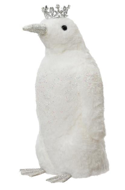 PINGUINO DECORATIVO GLITTER CM.47H BIANCO