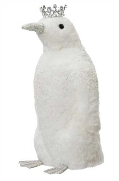 PINGUINO DECORATIVO GLITTER CM.47H BIANCO