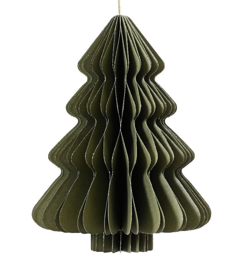 ALBERO IN CARTA VERDE SCURO CON MAGNETE CM.D15X20H