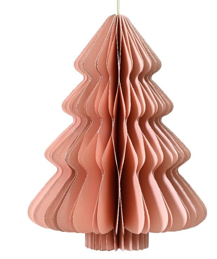 ALBERO IN CARTA ROSA CHIARO CON MAGNETE CM.D30X40H