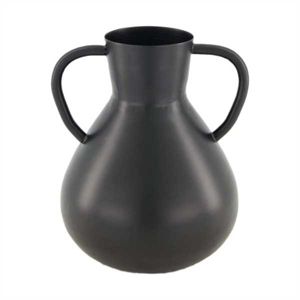 VASO METALLO CON MANICI 18.5X18.5X20CM NERO MATT