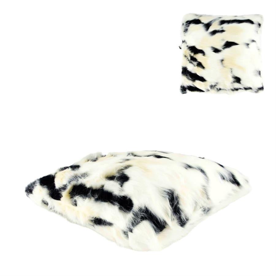 CUSCINO FAUX PELLICCIA ACRILICO CM.45X45 BIANCO/NERO