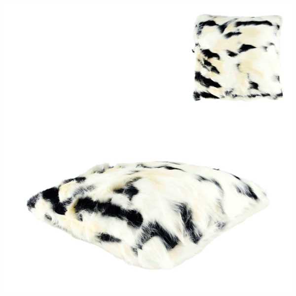 CUSCINO FAUX PELLICCIA ACRILICO CM.45X45 BIANCO/NERO