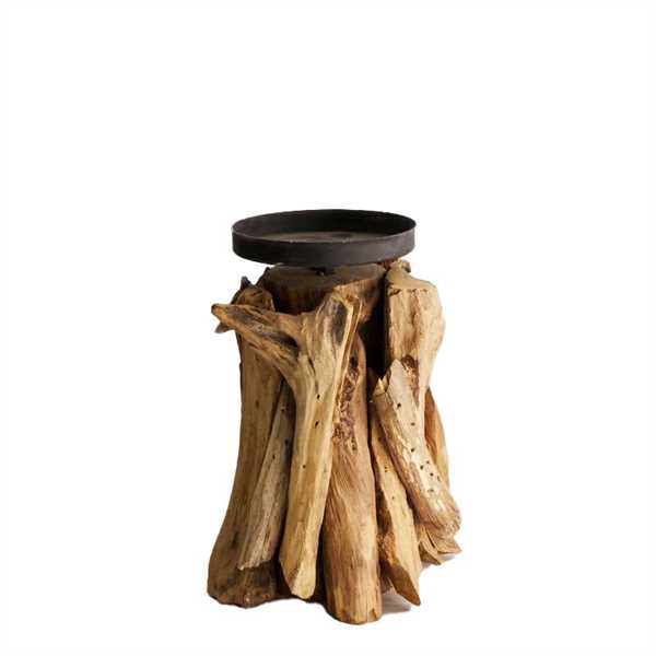 PORTACANDELA DRIFTWOOD CM.13X13X17CM NATURALE