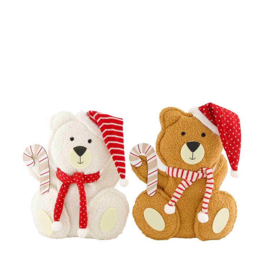 DECORAZIONE ORSO TEDDY SEDUTO CM.25X7X39H 2 ASSORTITI