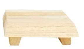 VASSOIO LEGNO TEAK CON PIEDI 18X18X6CM  NATURALE