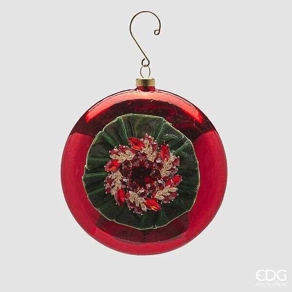 DECORAZIONE DI NATALE MEDAGLIONE GEMME CM.D12 ROSSO