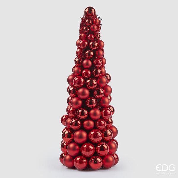 DECORAZIONE A CONO MIX PALLINE CM.D25X65H ROSSO