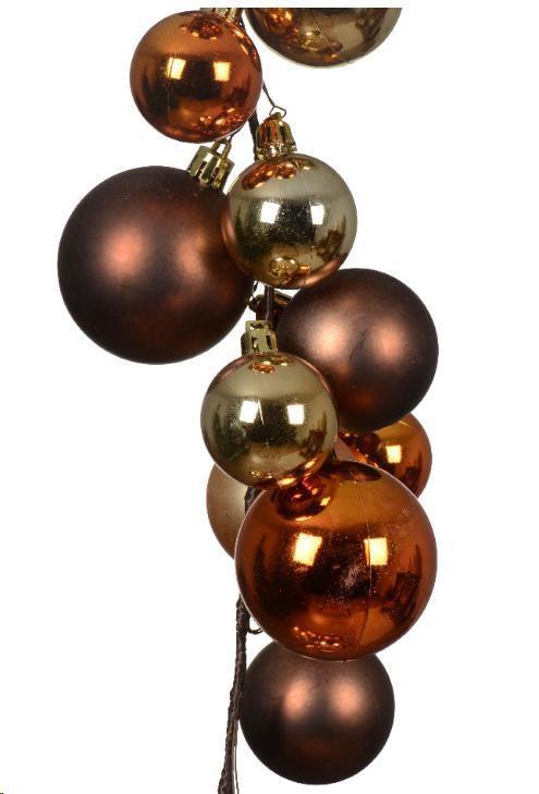 GHIRLANDA NATALE PALLINE PLASTICA CM Ø10 H180 GOLD/BROWN