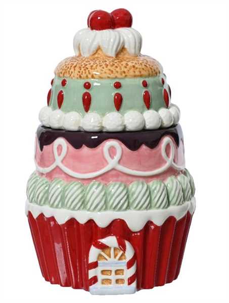 BISCOTTIERA CUPCAKE MULTICOLORE CM.D13X20H