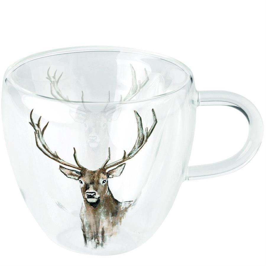 TAZZA VETRO DOPPIO STRATO 0,2L. ANTLERS