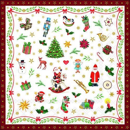 CONF.20 TOVAGLIOLI CM.33X33 ORNAMENTS ALL OVER RED