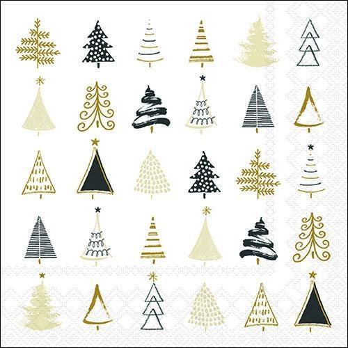 CONF.20 TOVAGLIOLI CM.33X33 CHRISTMAS TREE DOODLES BLACK