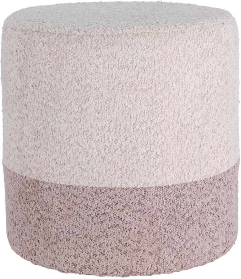 POUF TESSUTO 35CM BEIGE/ROSA