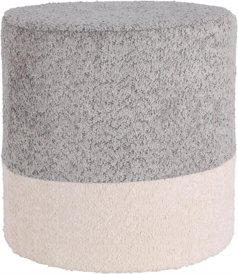 POUF TESSUTO 35CM GRIGIO/BEIGE