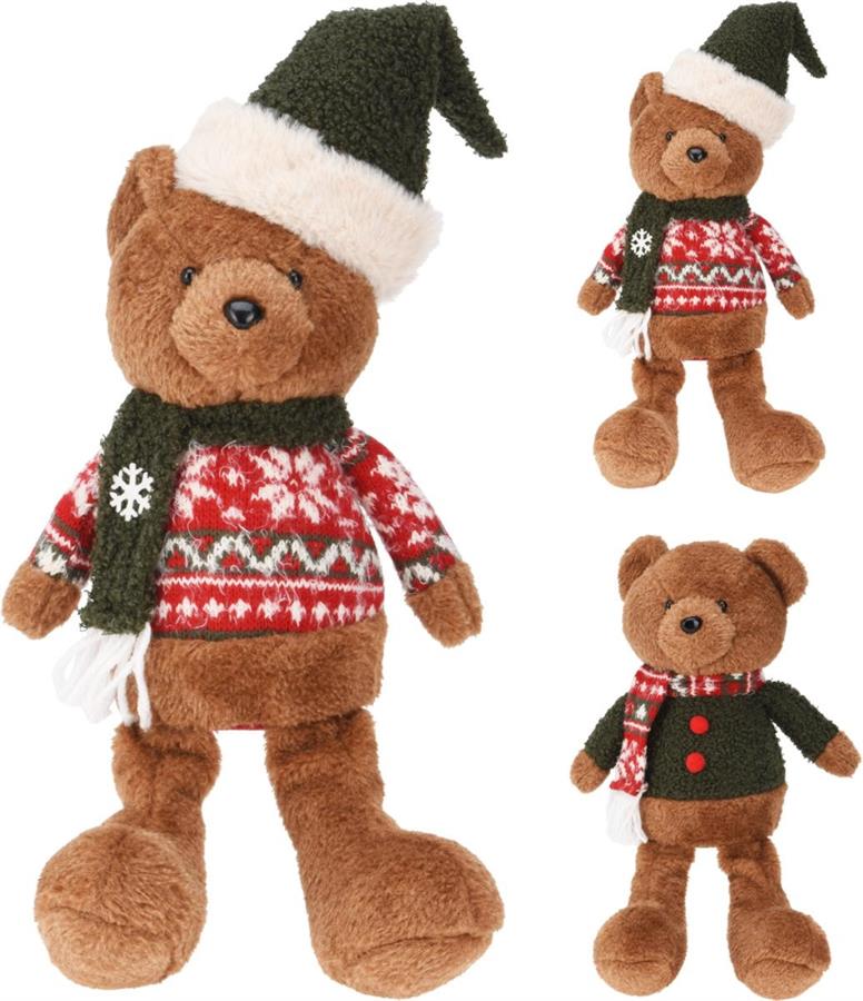 ORSO PELUCHE NATALE 33CM 2ASS