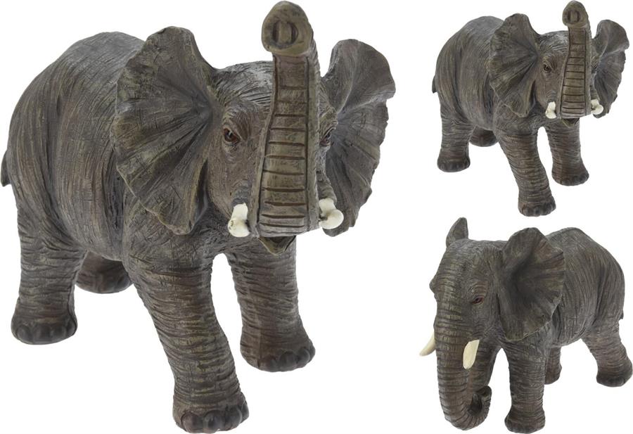 ELEFANTE RESINA 25CM 2ASS