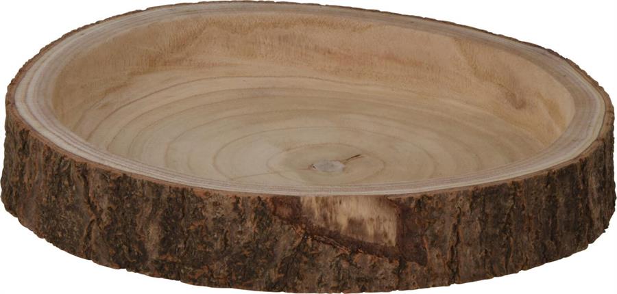 PIATTO LEGNO C/CORTECCIA 30CM