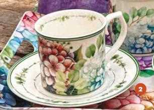 TAZZA FLORA SET 2 PZ NEW BONE CHINA CM D8x8,5H