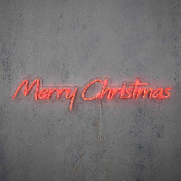 DECORO SCRITTA 300LED MERRY CHRISTMAS ROSSO  IP20 CM.20X94