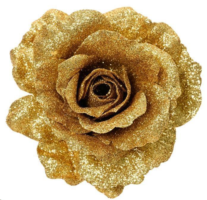 ROSA ORO GLITTER CON CLIP CM.D12X7H