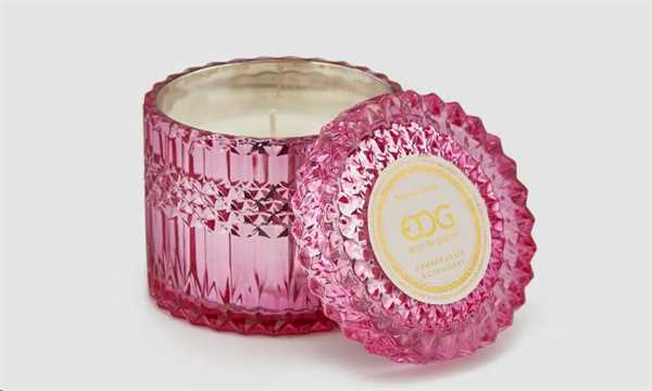 CANDELA CRYSTAL CON VASO H10,5D10,5 (160GR) DK.PINK