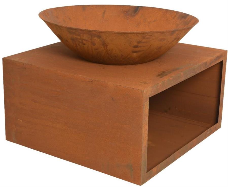 FIRE BOWL IRON OUTDOOR RUST LUN.75CM X LAR.75CM X ALT.58CM