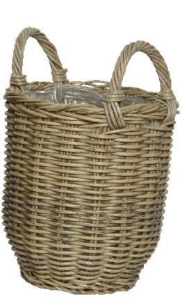 CAMILLE PLANTER WICKER DIA24.00-H33.00CM NATURAL