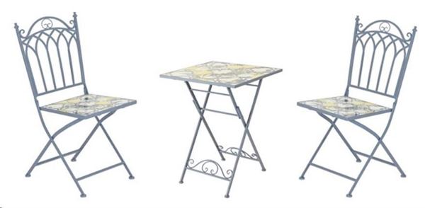 SET SORRENTO TAVOLO BISTROT CM.58 + 2 SEDIE OUTDOOR BLU