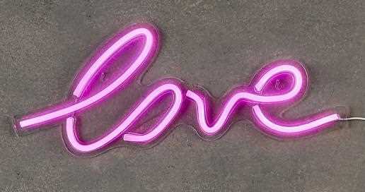 LUCE NEON LOVE ADATTATORE INCLUSO E TIMER CM.45X17,5H ROSA