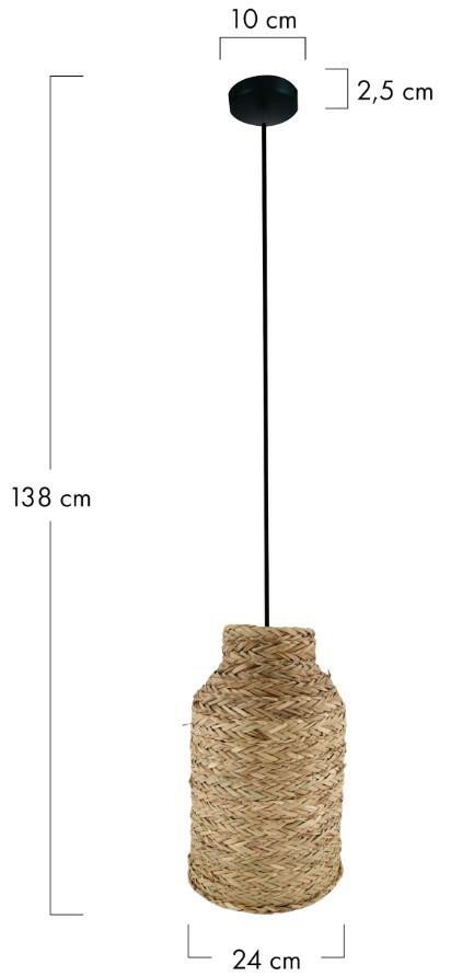 LAMPADARIO SEAGRASS 24X24X38CM NATURALE