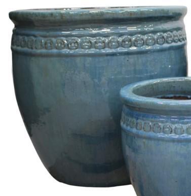 VASO TERRACOTTA CM.D26X25H BLU ACQUA