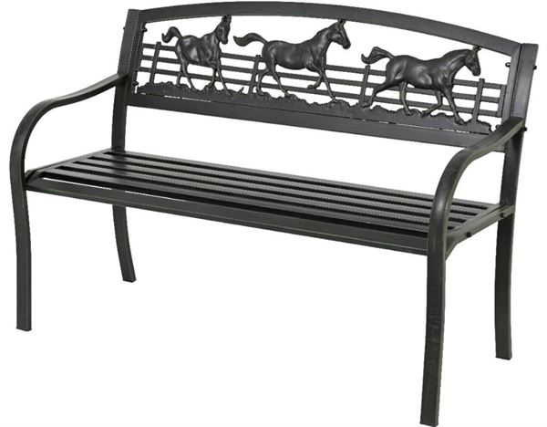 BENCH CHANTILLY IRON OUTDOOR GREEN ANTIQUE LUN.61CM X LAR.12