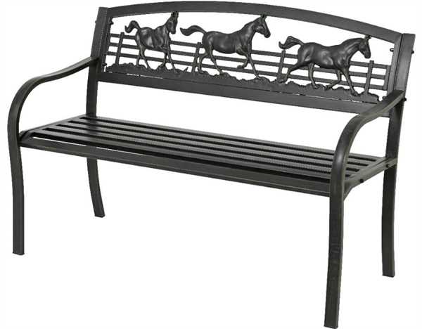 BENCH CHANTILLY IRON OUTDOOR GREEN ANTIQUE LUN.61CM X LAR.12