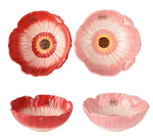 BOWL DOLOMITE POPPY SHINY POPPY 2COL ASS ASSORTED DIA16CM X